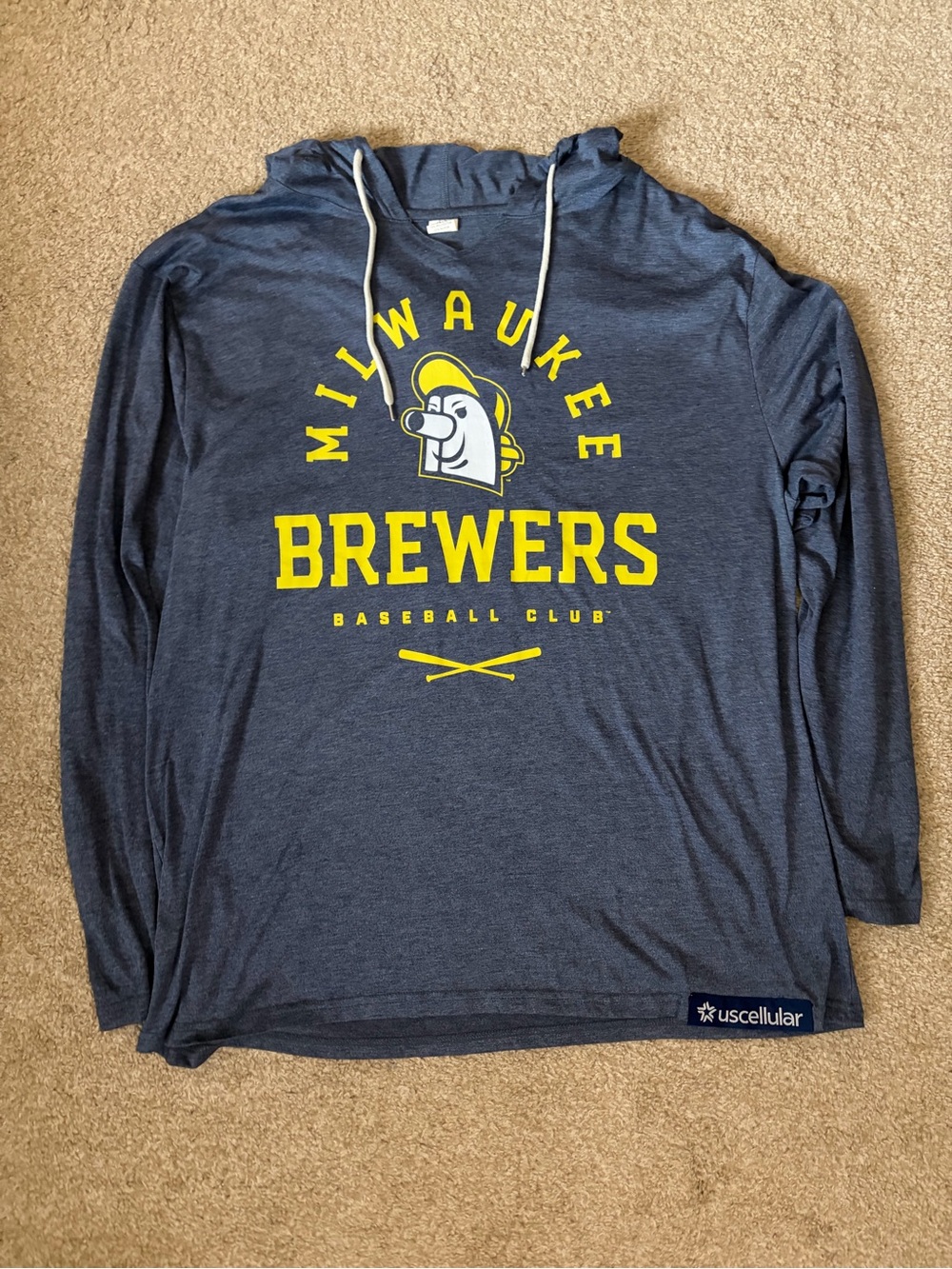 Milwaukee Brewers Navy Hooded Long-Sleeve Tee by
